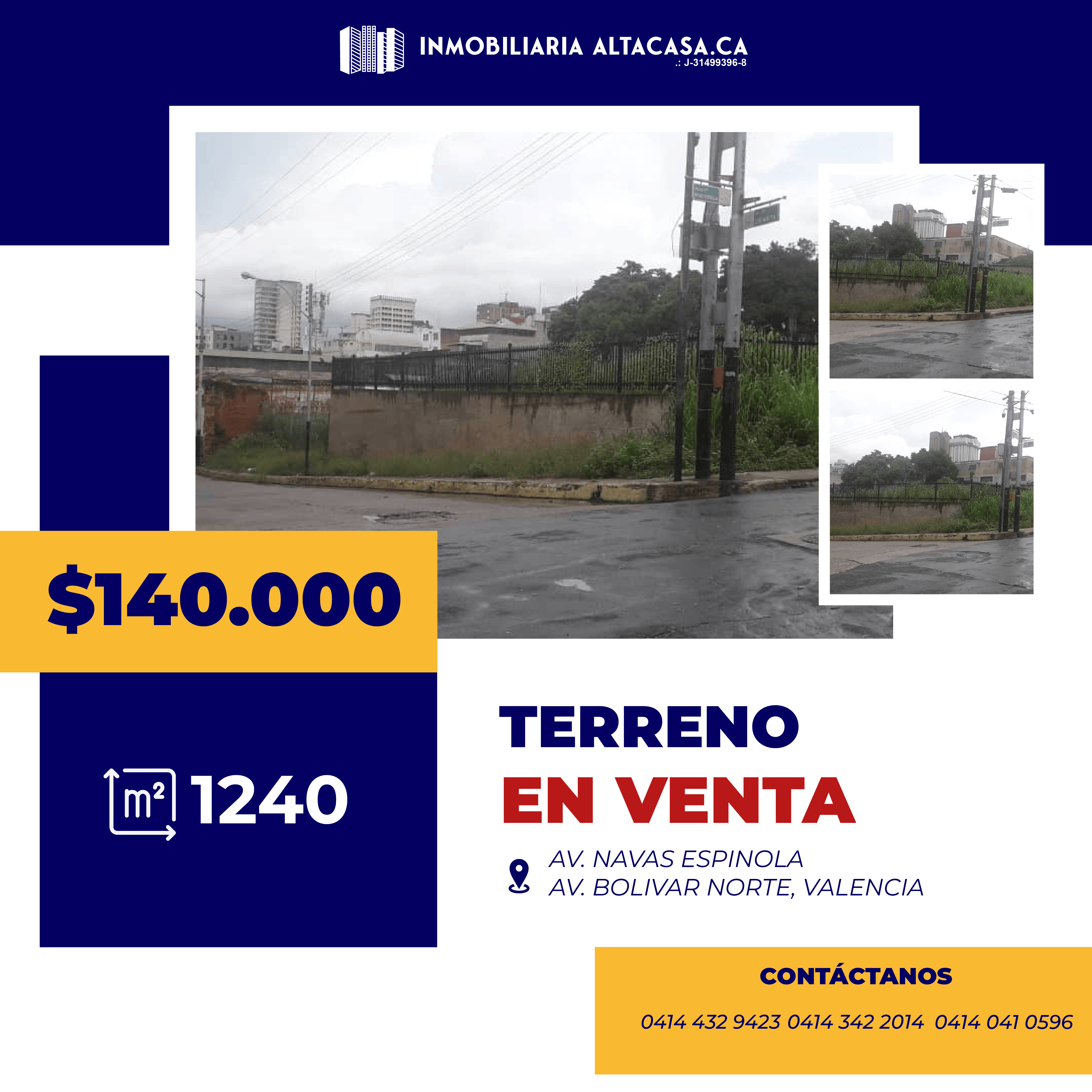 EXCELENTE TERRENO COMERCIAL AV NAVAS ESPINOLA VALENCIA