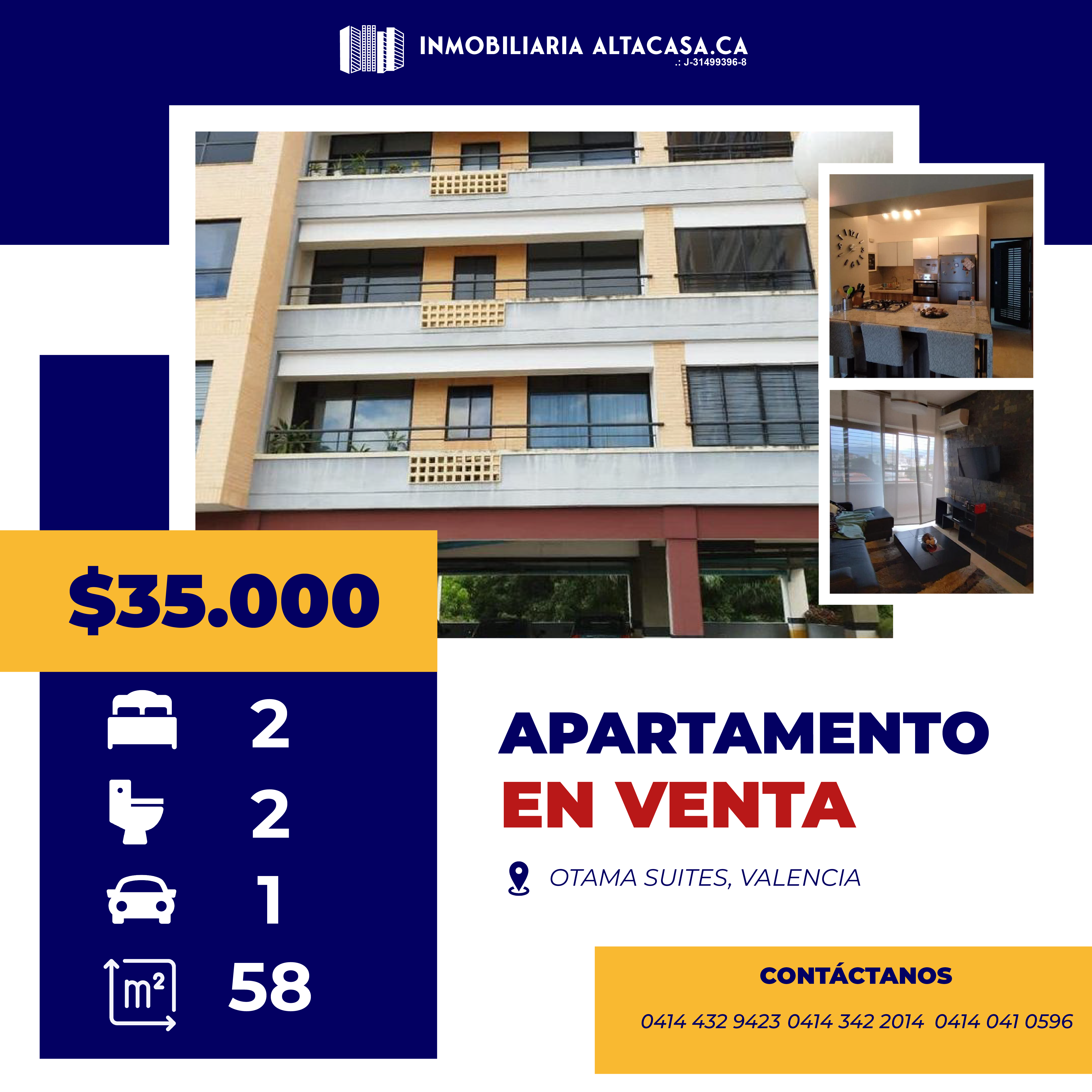 VENTA DE APARTAMENTO – OTAMA SUITES, VALENCIA, CARABOBO