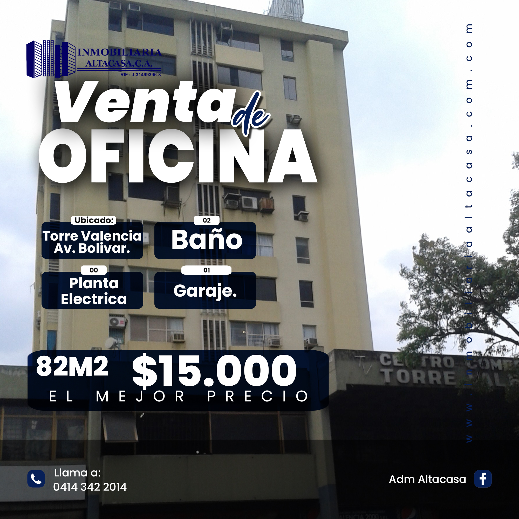 ALTACASA VENDE EXCELENTE OFICINA EN LA TORRE VALENCIA