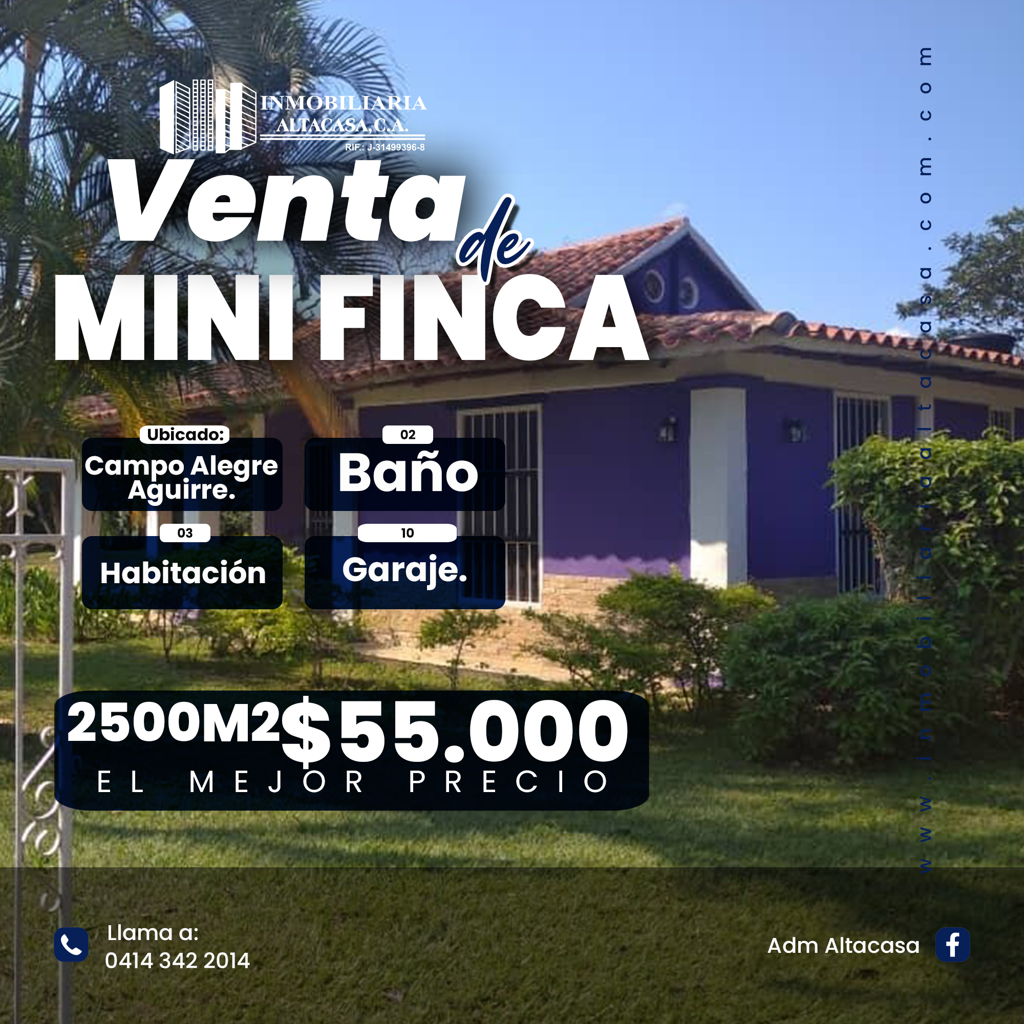 ALTACASA VENDE EXCELENTE MINIFINCA EN CAMPO CLARO AGUIRRE