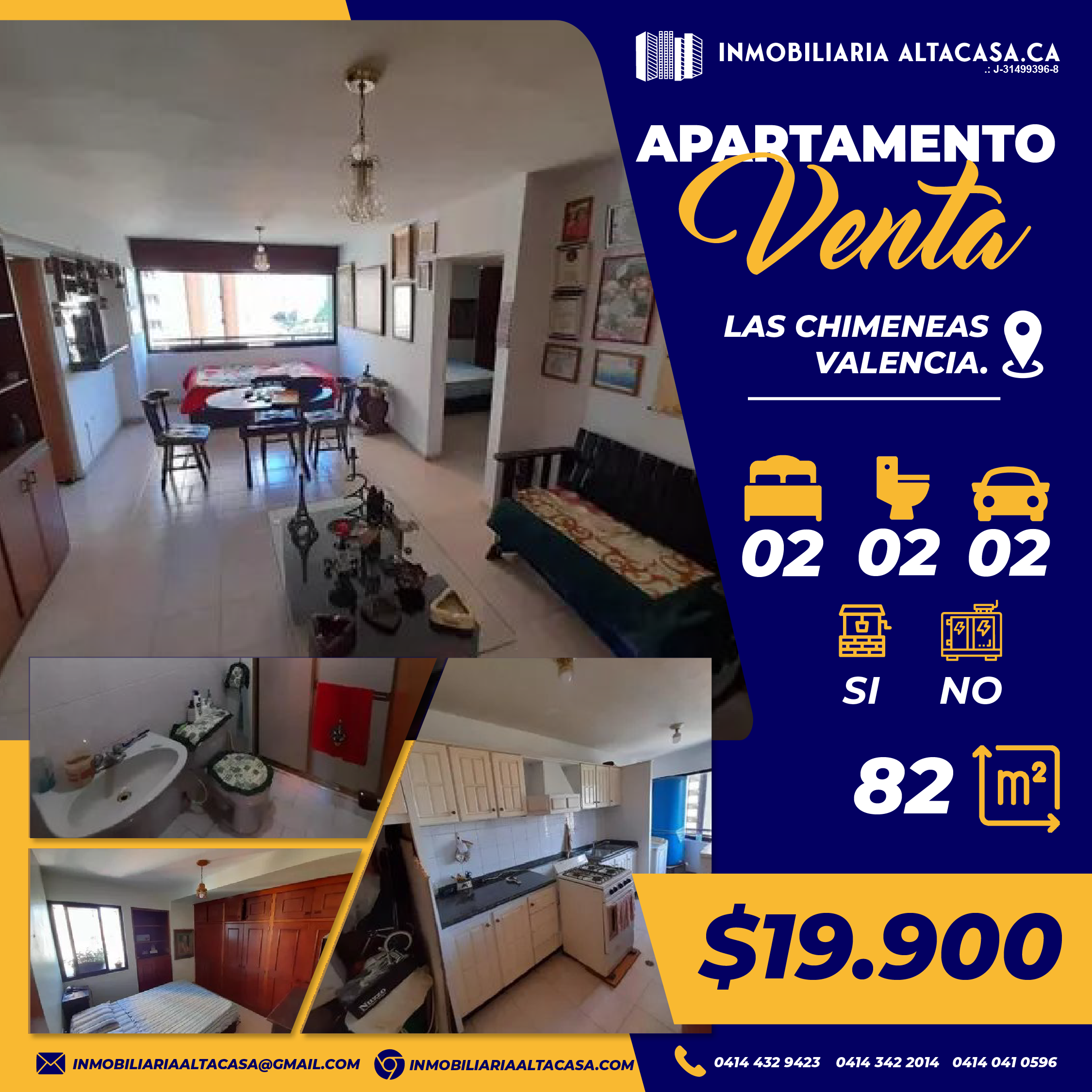 ALTACASA VENDE EXCELENTE APARTAMENTO EN LAS CHIMENEAS RES. ALTO CLARO